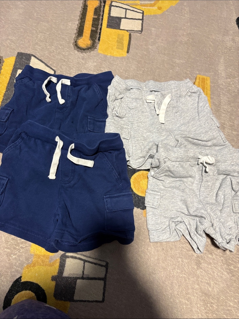 Kids Casual Drawstring Shorts - Navy & Light Gray